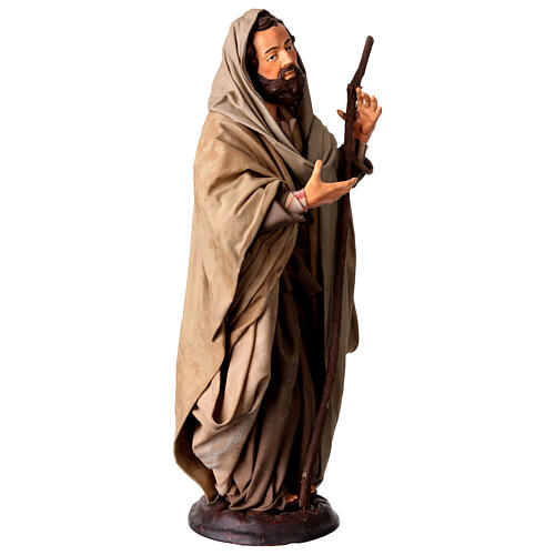 Święty Józef figurka z terakoty do szopki z Neapolu w stylu z XVIII wieku 30 cm 4