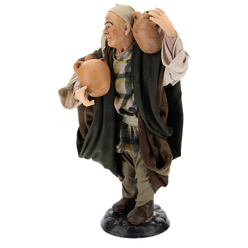 Uomo con anfore per presepe napoletano stile '700 di 30 cm 3