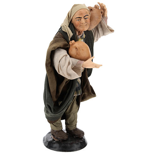 Uomo con anfore per presepe napoletano stile '700 di 30 cm 4