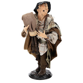 Zampognaro in terracotta per presepe Napoli stile '700 di 30 cm