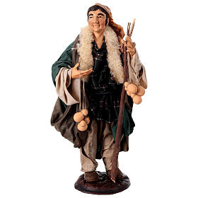 Pastore con caciotte per presepe napoletano stile '700 di 30 cm