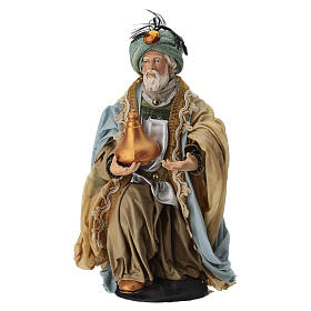 Re magio seduto per presepe napoletano stile 700 di 30 cm