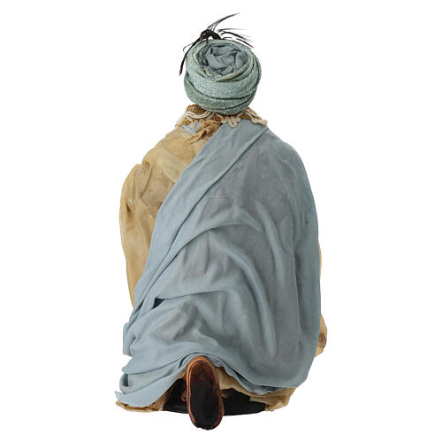 Re magio seduto per presepe napoletano stile 700 di 30 cm 5