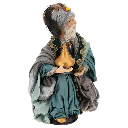 Magi King Sitting for Neapolitan nativity style 700s of 30 cm 4