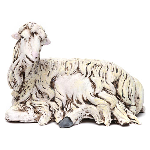 Liegendes Schaf 35cm Terrakotta neapolitanische Krippe 1
