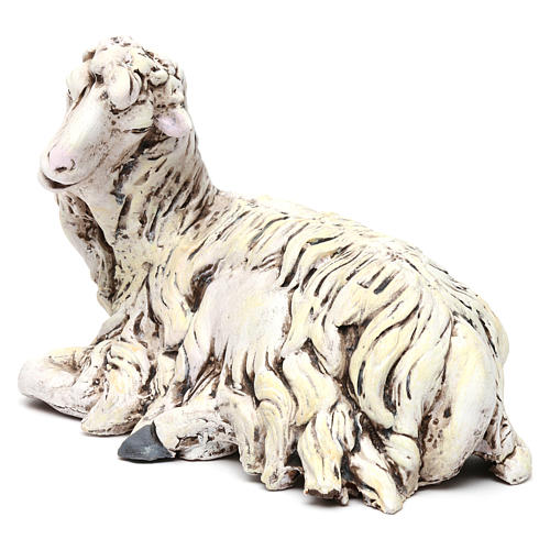 Liegendes Schaf 35cm Terrakotta neapolitanische Krippe 2
