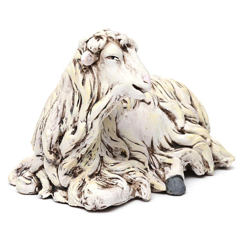 Liegendes Schaf 35cm Terrakotta neapolitanische Krippe 3