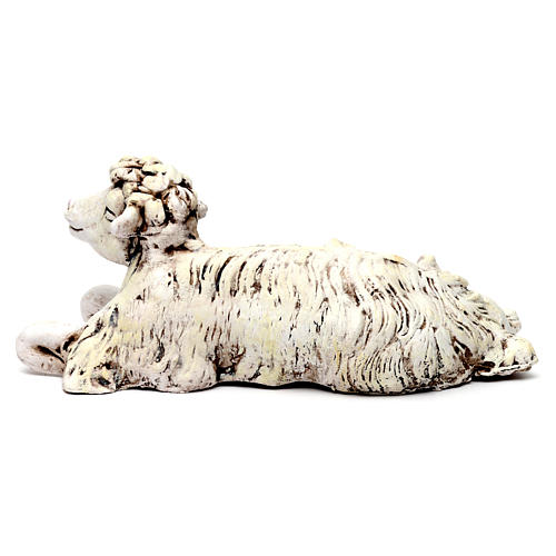 Mouton agenouillée tourné vers la droite pour crèche Naples style 1700 35 cm 4