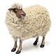 Pecorella in piedi con lana per presepe Napoli stile 700 di 35 cm s3