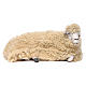 Liegendes Schaf mit Wolle 35cm neapolitanische Krippe s1