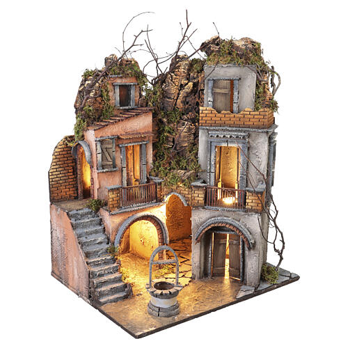 Casolare con pozzo per presepe napoletano 60x50x50 cm 4