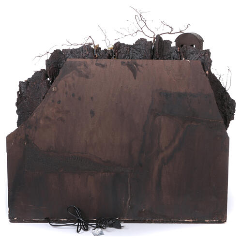 Stare miasteczko z wodospadem i młynem do szopki, 70,5x80,5x60 cm 4