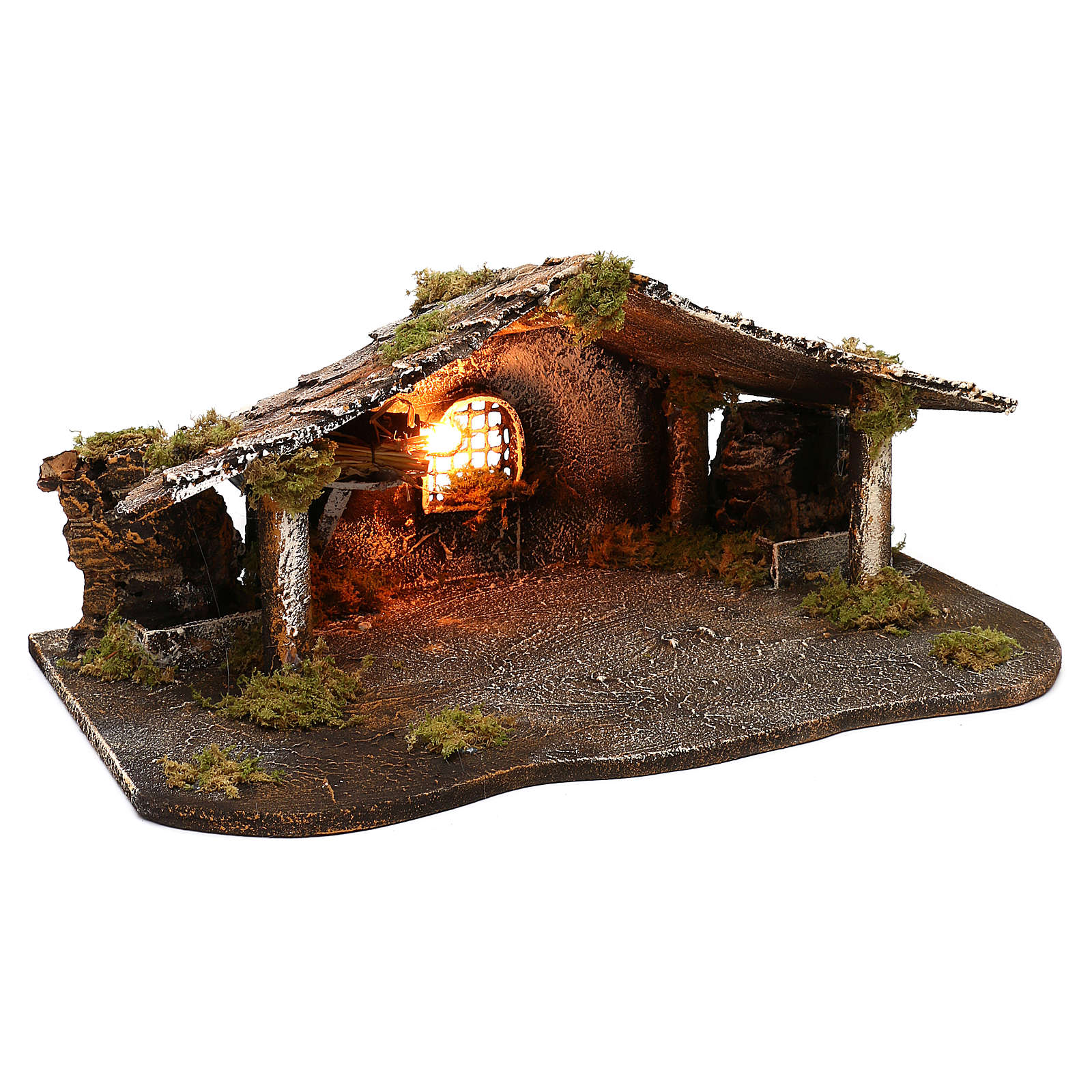 Hut with light and window for Neapolitan Nativity Scene
