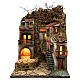 Bourg with balconies and lights for Nativity Scene 65x50x50 cm s1