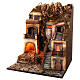 Bourg with balconies and lights for Nativity Scene 65x50x50 cm s4