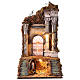 Ambientazione presepe napoletano ingresso palazzo con fontana 70x40x40 cm s1
