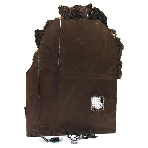 Kamienica z fontanną i oświetleniem do szopki, 72,5x50,2x50,5 cm, styl neapolitański '700 4