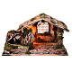 Hütte mit Brunnen und Licht 25x45x30cm neapolitanische Krippe s1