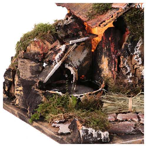 Hut with fountain and light for Neapolitan Nativity Scene 25x45x30 cm 4