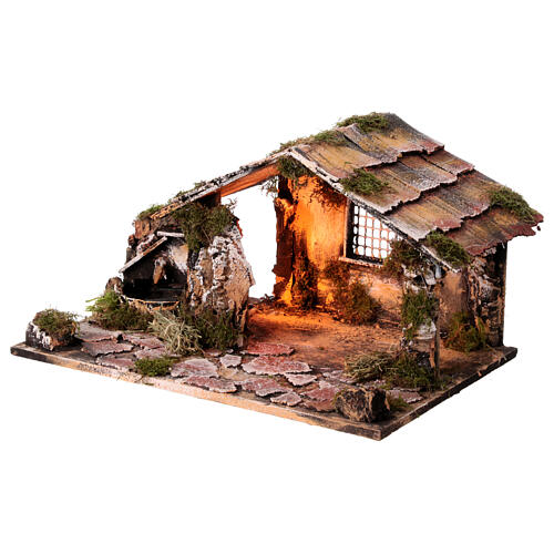 Hut with fountain and light for Neapolitan Nativity Scene 25x45x30 cm 6