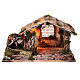 Hut with fountain and light for Neapolitan Nativity Scene 25x45x30 cm s1