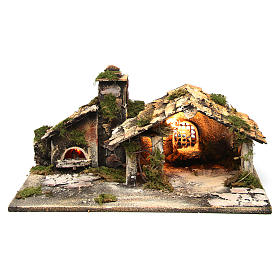 Presepe Napoletano: Ambientazione con forno per presepe napoletano 25x50x25 Presepe Napoletano: Ambientazione con forno per presepe napoletano 25x50x25