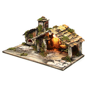 Presepe Napoletano: Ambientazione con forno per presepe napoletano 25x50x25 Presepe Napoletano: Ambientazione con forno per presepe napoletano 25x50x25