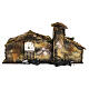 Illuminated stable with fire effect oven for Neapolitan Nativity Scene 25x50.7x27 cm s5