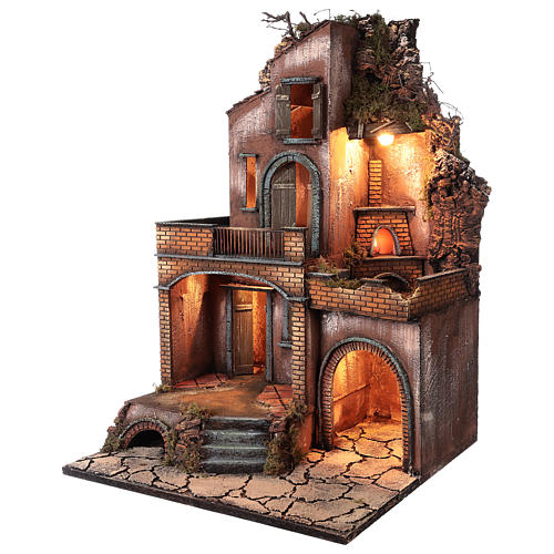 Farmhouse with fire effect oven for Nativity Scene 70x50x50 4