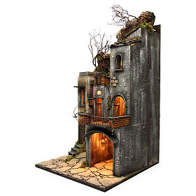 Borgo per presepe 85x50x50 cm in stile napoletano del 700