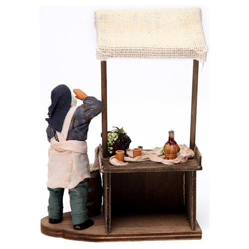 Vendeur de raisin et vin terre cuite pour crèche napolitaine 12 cm 4