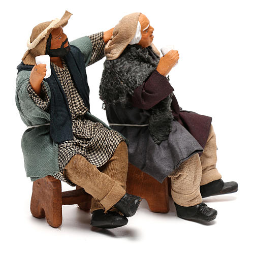 Couple of drunk men on bench Neapolitan Nativity Scene 12 cm 5