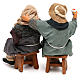 Couple of drunk men on bench Neapolitan Nativity Scene 12 cm s6