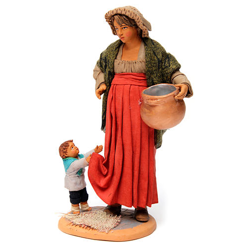 Pregnant woman with child, Neapolitan Nativity Scene 30 cm 3