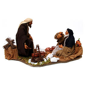 Moving camp with bonfire Neapolitan Nativity Scene 30 cm