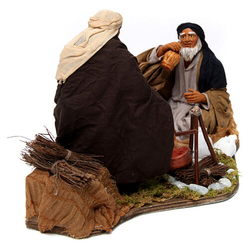 Ruchoma scena biwaku z ogniskiem do neapolitańskiej szopki, 30 cm 5