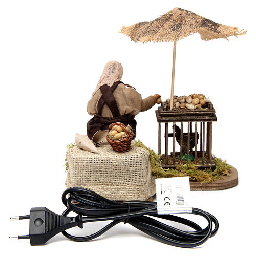 Moving man with basket of eggs and hen Neapolitan Nativity Scene 12 cm 4