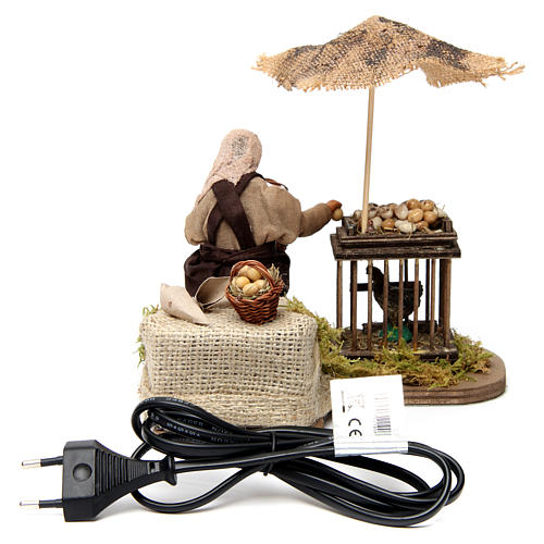 Movimento uomo con cesto di uova e gallina presepe di Napoli 12 cm 4