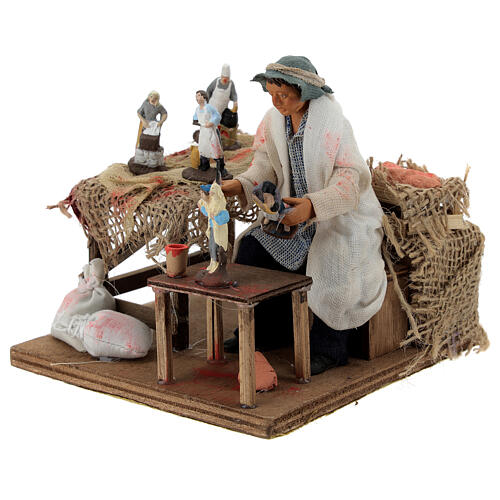 Moving figurine-maker at work for Neapolitan Nativity Scene 12 cm 2