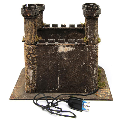 Castillo en Miniatura 4 Torres con Luz para Belén Napolitano 25x30x30 cm 4