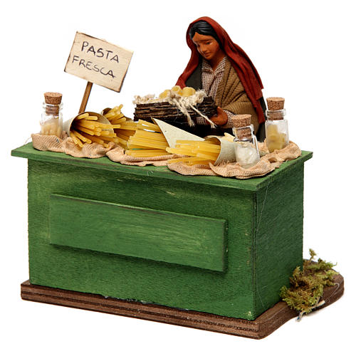 Pasta seller with bench Neapolitan Nativity Scene 12 cm 2