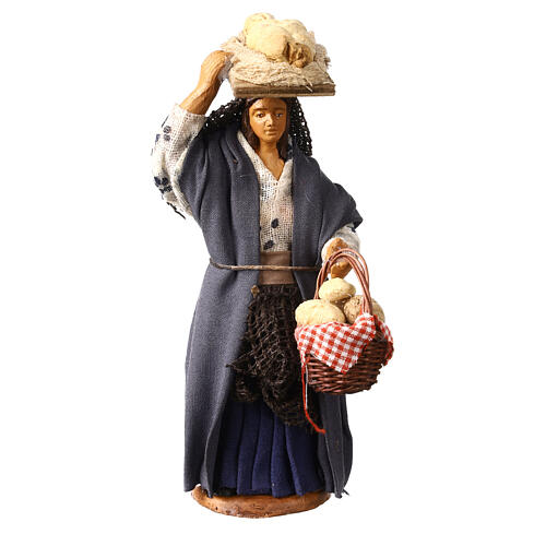 Woman carrying bread Neapolitan Nativity Scene 12 cm 1