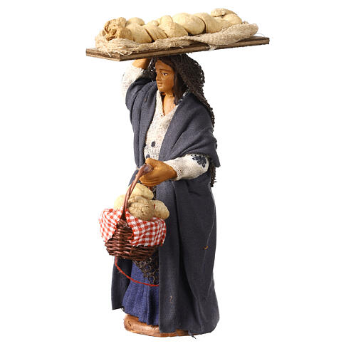 Woman carrying bread Neapolitan Nativity Scene 12 cm 2
