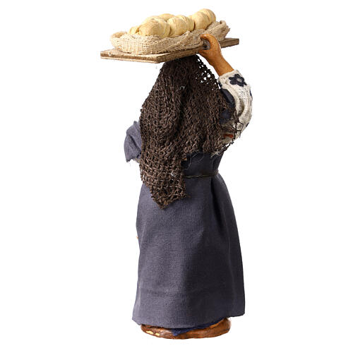 Femme qui porte le pain pour crèche napolitaine 12 cm 4