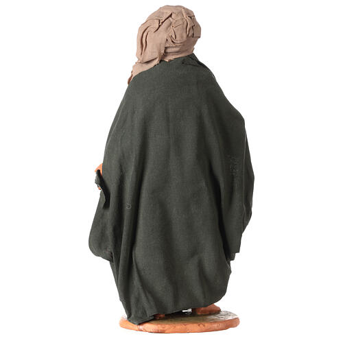 Starszy mężczyzna z płaszczem do szopki neapolitańskiej 30 cm 5