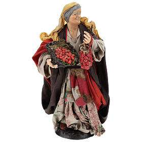 Donna con pomodori per presepe napoletano 30 cm