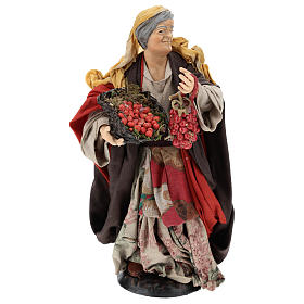 Donna con pomodori per presepe napoletano 30 cm