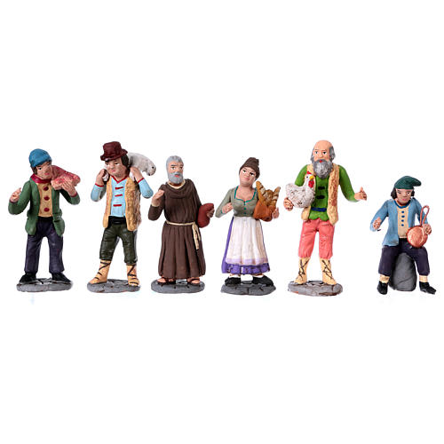 Neapolitan Nativity Scene 10 cm terracotta figurines, set of 36 4