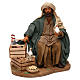 Uomo seduto con pollaio 24 cm presepe napoletano s1