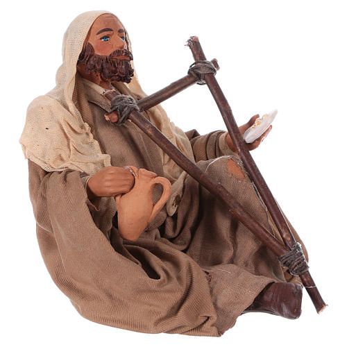 Sitting beggar 24 cm for Neapolitan Nativity Scene 4
